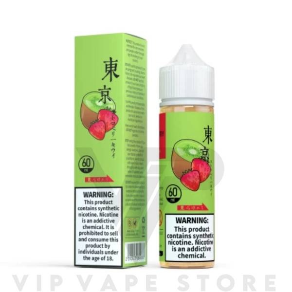 Tokyo Strawberry Kiwi 60ml, Explore a Sweet and Tangy Fruit Fusion blend red strawberries with green kiwis for a summer sunshine in every puff