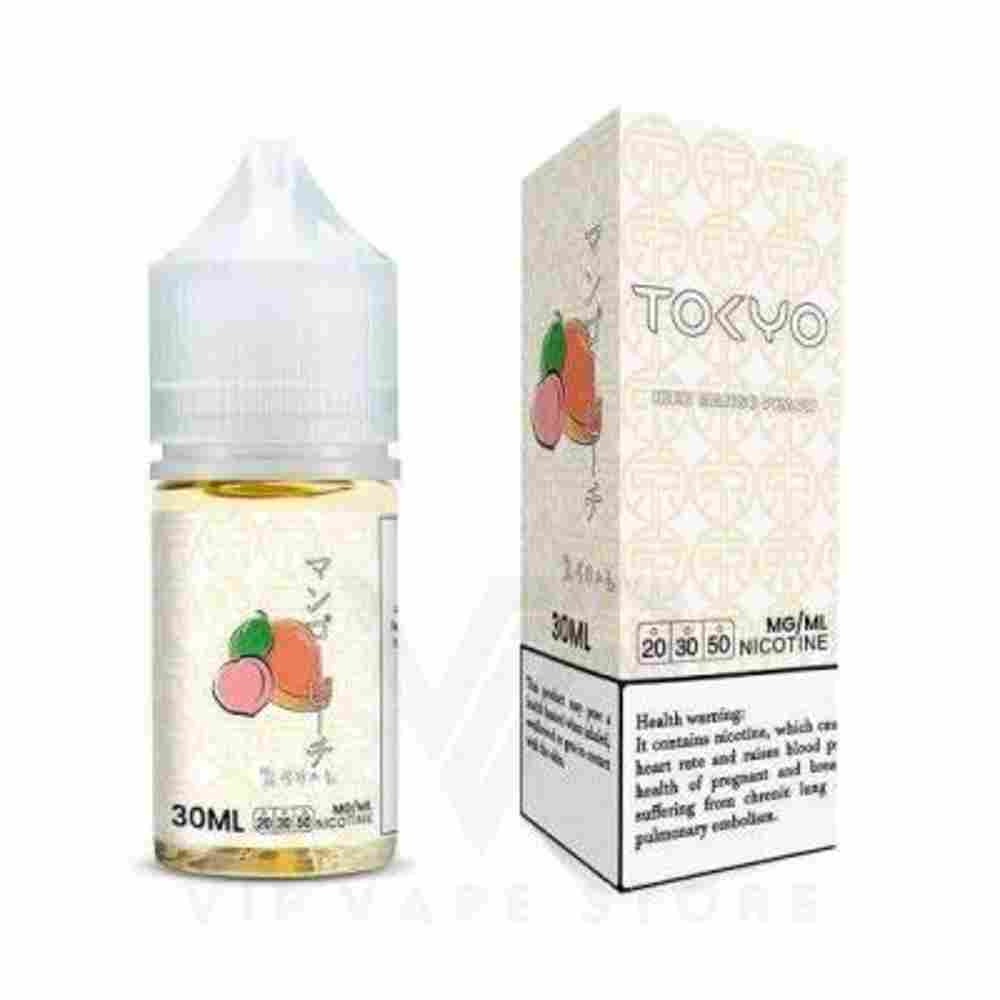 Tokyo Salt Iced Mango Peach 30ml delivers blends sweet mangoes & succulent peaches for a taste of paradise. #vapelife #fruityfeels #summersensation