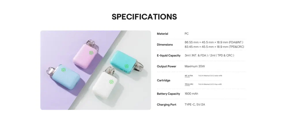 Most unique features and specs of G5 lite koko Uwell