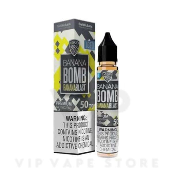 VGOD Banana Bomb Iced 30ml Salt Nicotine flavor Perfect for Pod Systems & Low Wattage Devices bake yellow bananas with chill touch of icy mint