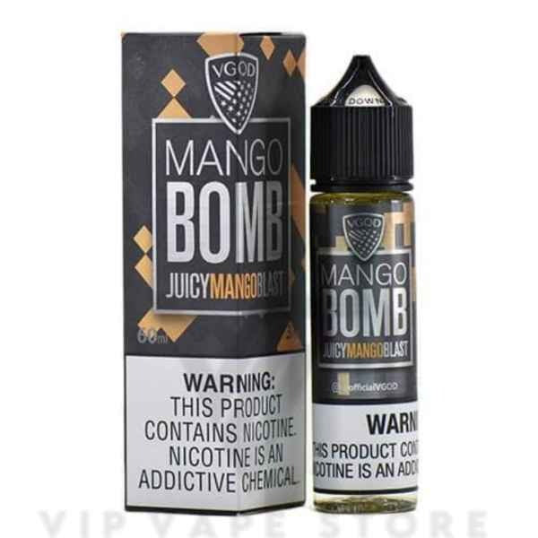 VGOD Mango Bomb 60ML E-juice captures the essence of sun ripe yellow mangoes in every puff, Sweet and tangy candy base flavor with burst of fruit.