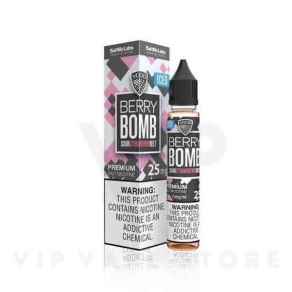 VGOD Iced Berry Bomb 30ml Berry blast meets icy kiss Nic salt bliss in 25mg or 50mg. Cloud chase made delicious., Taste of summer in any season.