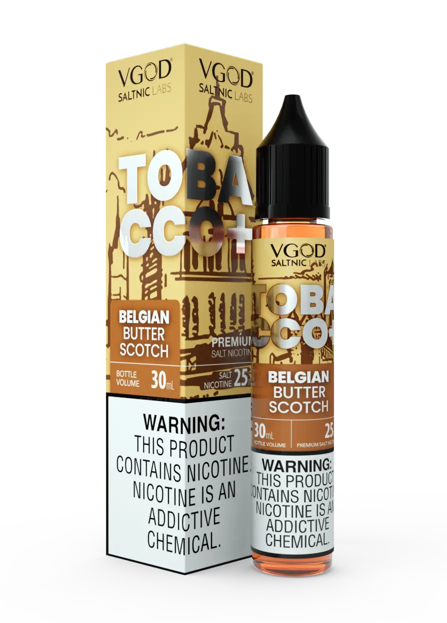VGOD belgian butterscotch tobacco plus 30ml salt nicotine premium flavor