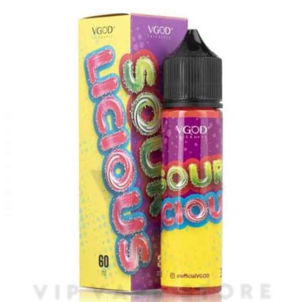 VGOD Sourlicious 60ml tart watermelon candy, juicy fruit melody, crave quenching clouds. Unleash the sour & sweet Shop VGOD tricklyfe E-liquids online