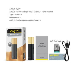 Voopoo Argus Klyc Pod Kit System 30w box content