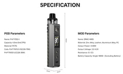 voopoo drag h80s specs 