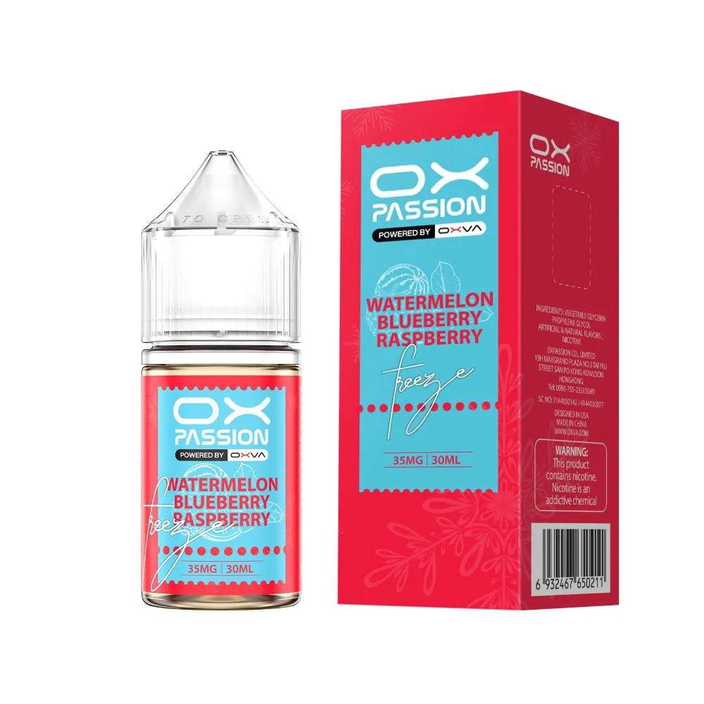 Watermelon Blueberry raspberry Ox passion Freeze 30ml Best price nicsalt flavours in Lahore, Islamabad, Pindi and Karachi