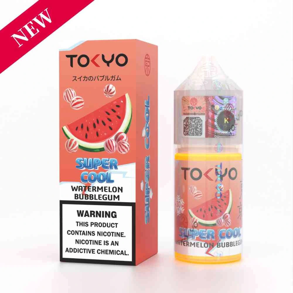 The most demanding and unique flavor profile watermelon with red juicy bubblegum and mild ice, Tokyo new flavor in Supercool series salt nicotine 30ml in Pakistan