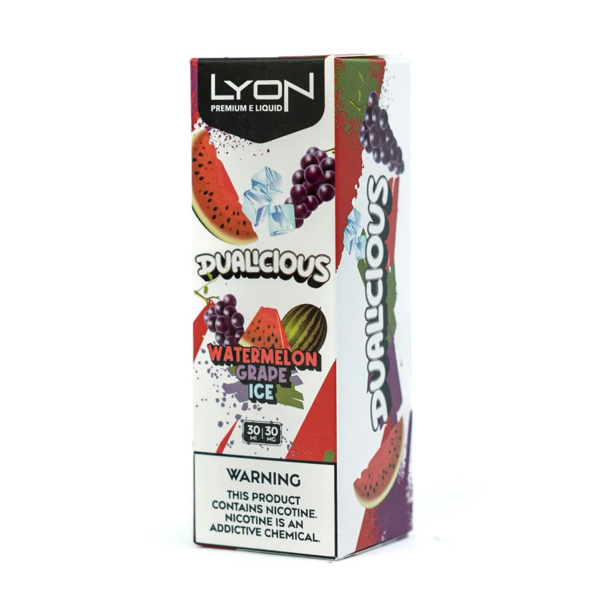 Watermelon Grape Ice Lyon Dualicious 30ml nicotine salt best price in Pakistan, Enjoy juicy watermelon, sweet grape and smooth soft menthol.