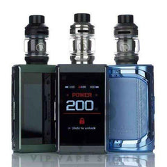 Geek Vape Aegis T200 touch screen 200w kit&nbsp;2.4 inches large touch screen supported by dual battery 18650, featuring 200w max output with&nbsp;Z tank&nbsp;5ml tank capacity and 26mm diameter. Kit made by powerful alloy zinc and screen has also strong protection from water and leakage, having temperature control IP68 technology to maintain dense smoke and produce high quality vapor with e-juice.