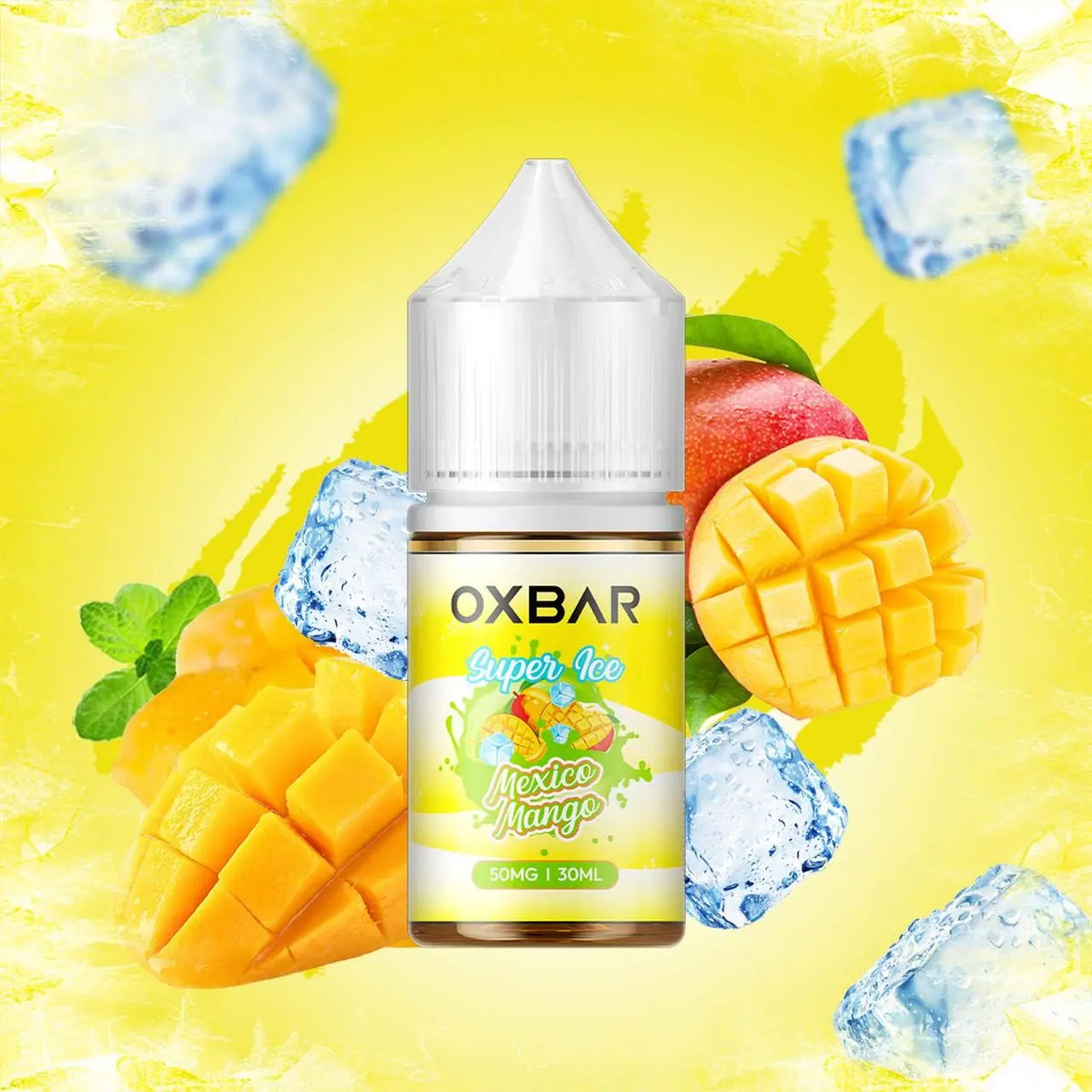 Mexico mango ice oxbar nicsalt 30ml premium nicotine salt e-liquid delivers smooth throat hits, fast nicotine satisfaction, rich tropical flavor.