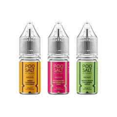 Pod Salt nexus series 10ml offers a wide range of flavors including fruit, dessert and tobacco variations. 