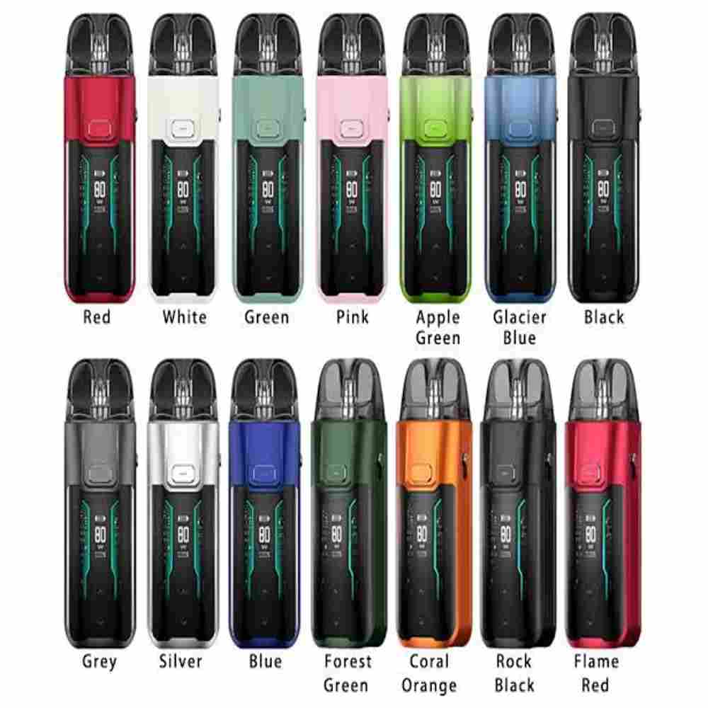 Vaporesso Luxe XR Max pod system 2800 mah battery with 80W device boasts advanced AXON chip and GTX coil compatibility with leak proof design.