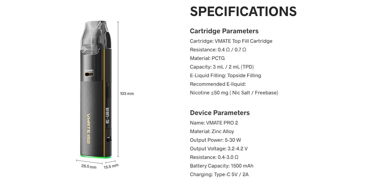 Most advance features and specs in vmate device