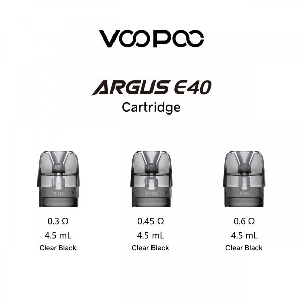 Voopoo Argus E40 replacement pods ohms level