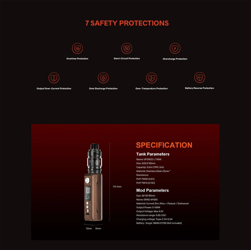 Voopoo Drag M100s Kit 100W vape kit Vape store Voopoo Drag M100s Kit 100W vape kit Vape store