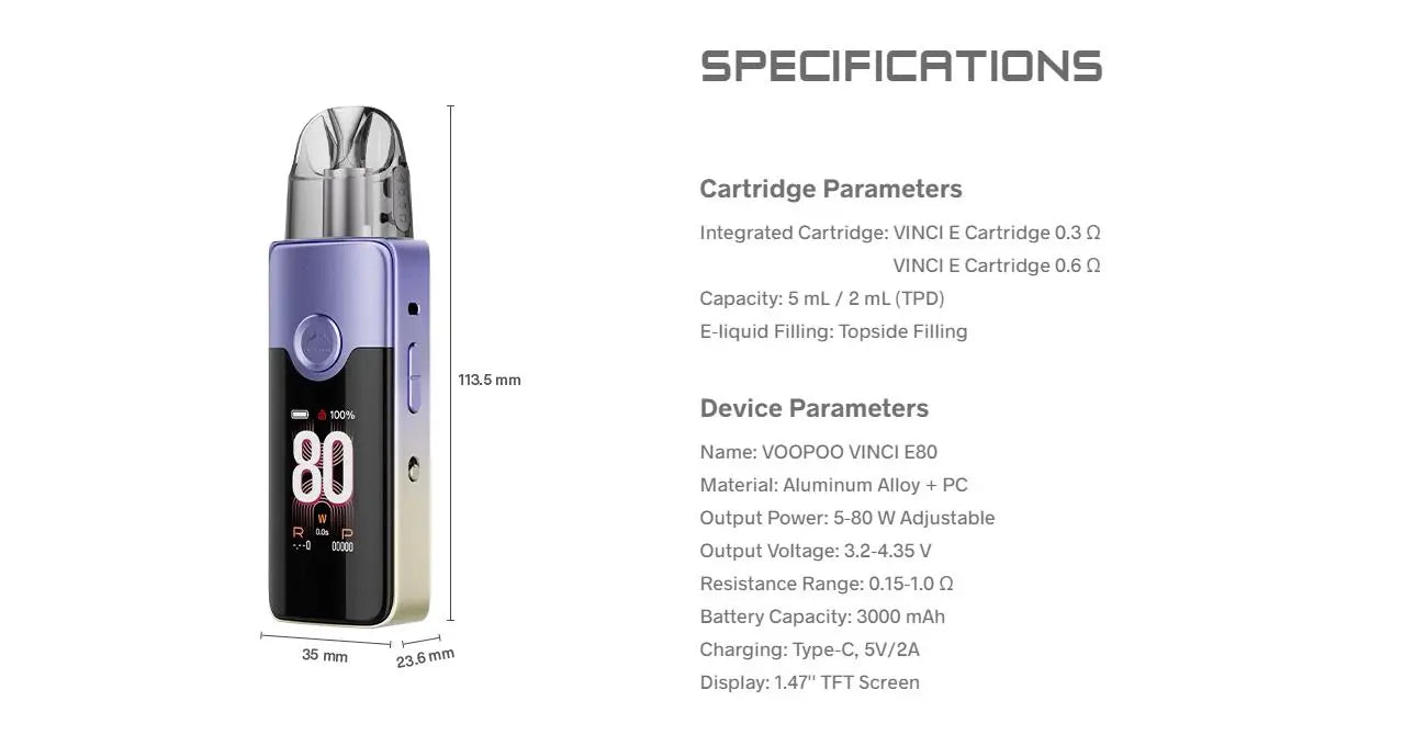 Voopoo Vinci E80 Pod Mod Kit Vape store Voopoo Vinci E80 Pod Mod Kit Vape store